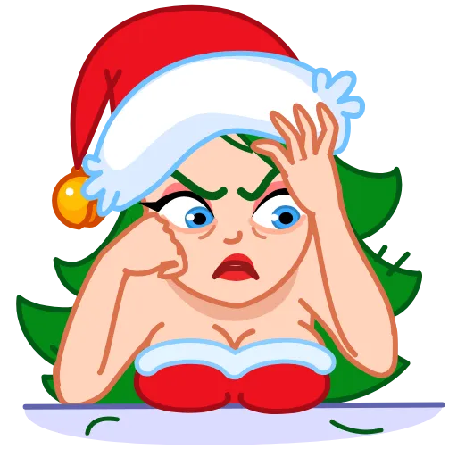 🤔 Стикер «Santa Girl» для Telegram