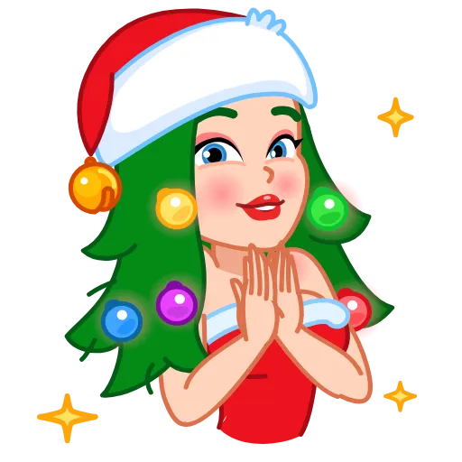 👏 Стикер «Santa Girl» для Telegram