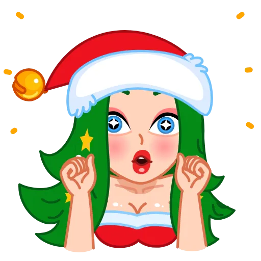 🤩 Стикер «Santa Girl» для Telegram