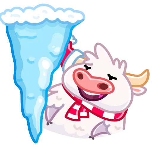 Стикерпак Santa Moo для Telegram — скачать