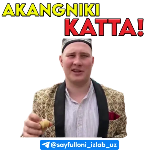 🙋‍♂ Стикер «kanali uchun.» для Telegram