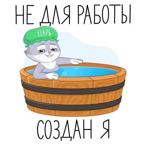 🛁 Стикер «Сберкот на чиле весь год» для Telegram