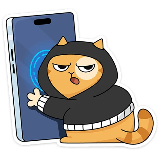 🐱 Стикер «Персик в Безопасности» для Telegram