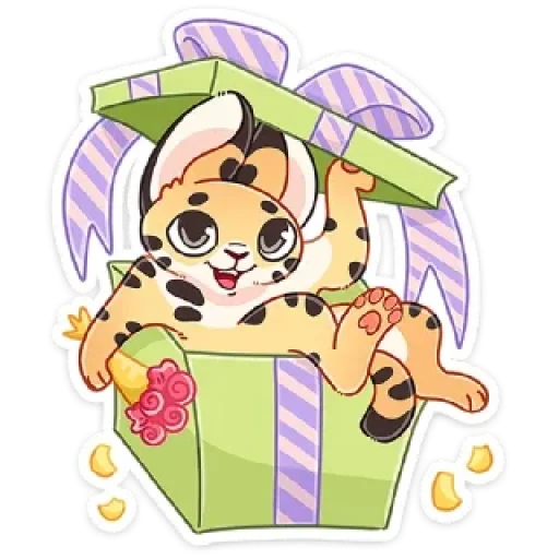 🎁 Стикер «Сервальчик Тортик» для Telegram