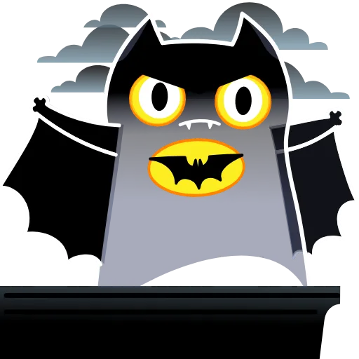 🦇 Эмодзи «🫠Смайлы с кисой Shadow Kitty» для Telegram
