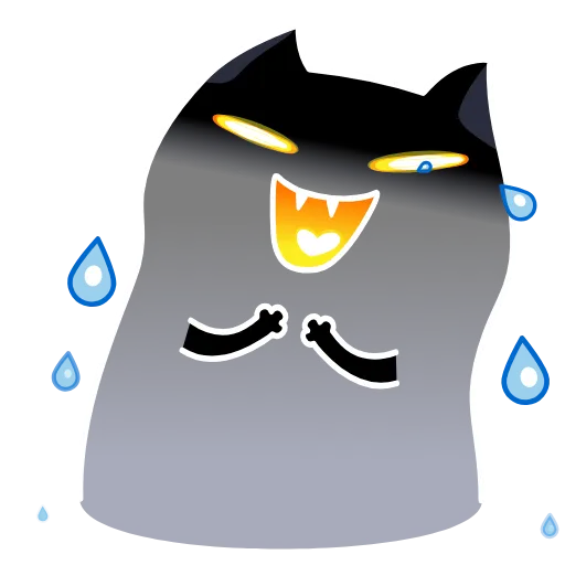 Стикерпак 🫠Смайлы с кисой Shadow Kitty для Telegram