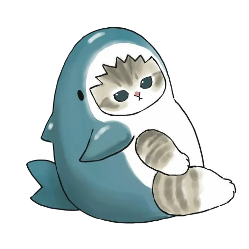 Стикерпак Shark cats для Telegram — скачать
