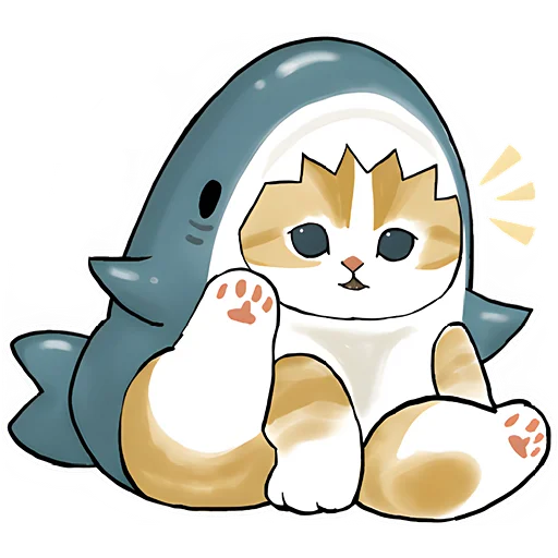 Стикерпак Акулы и котята для Telegram