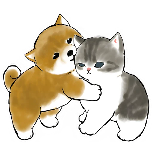 🤗 Стикер «Шиба и Нян» для Telegram