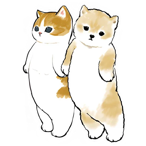 😔 Стикер «Шиба и Нян котик» для Telegram