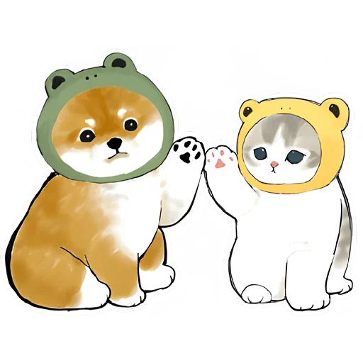Стикерпак Шиба и Нян котик для Telegram