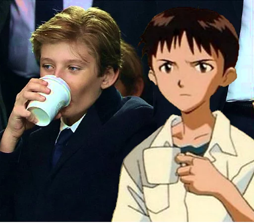 😐 Стикер «SHINJI WITH A FUCKING CUP» для Telegram