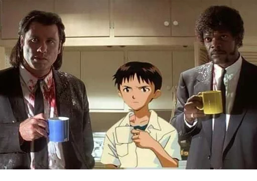 😐 Стикер «SHINJI WITH A FUCKING CUP» для Telegram