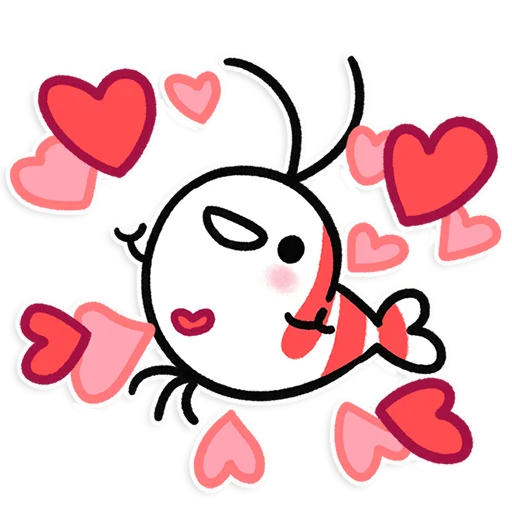 Стикерпак Shy Shrimp для Telegram — скачать