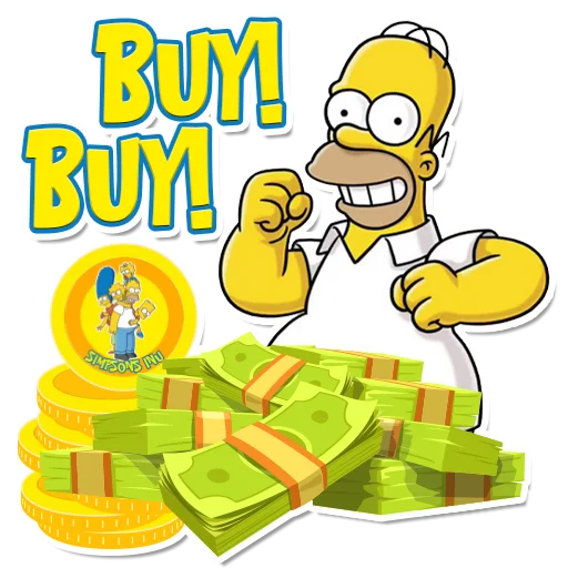 🤑 Стикер «SIMPSONS INU» для Telegram