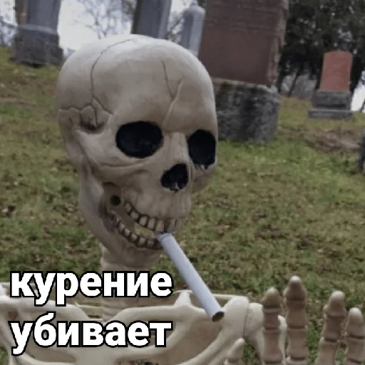 🚬 Стикер «Несносный скелет Джо» для Telegram