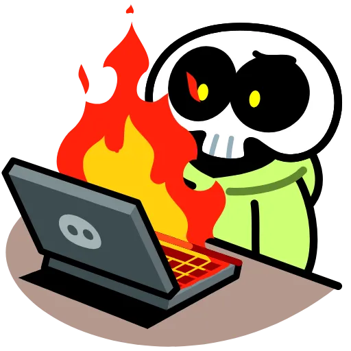 🔥 Эмодзи «скелетик» для Telegram