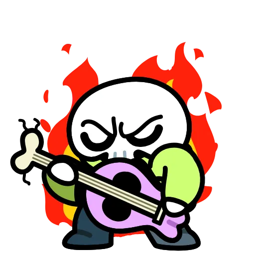 🎸 Эмодзи «скелетик» для Telegram
