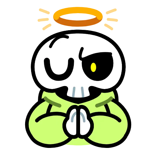 🙏 Эмодзи «скелетик» для Telegram