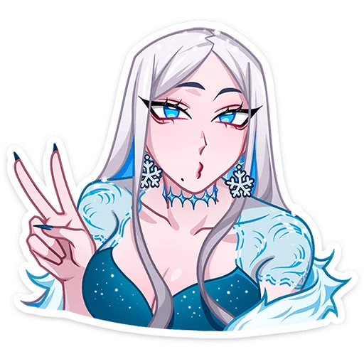 ✌ Стикер «Снежная Карина» для Telegram