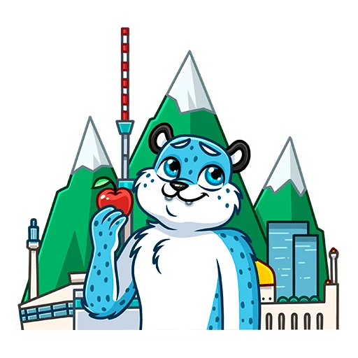 🍎 Стикер «Снежный Барс» для Telegram