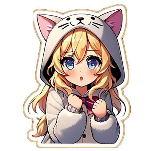 😳 Стикер «Snow Peach Kitty» для Telegram