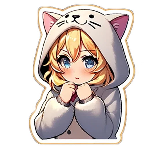 😕 Стикер «Snow Peach Kitty» для Telegram