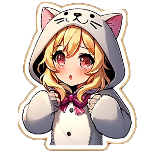 😶 Стикер «Snow Peach Kitty» для Telegram