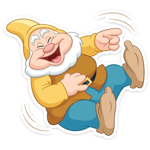 😂 Стикер «Белоснежка и семь гномов» для Telegram