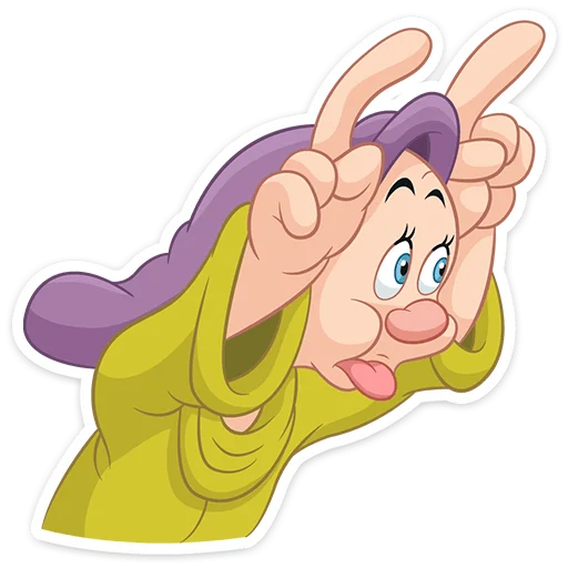😛 Стикер «Белоснежка и семь гномов» для Telegram