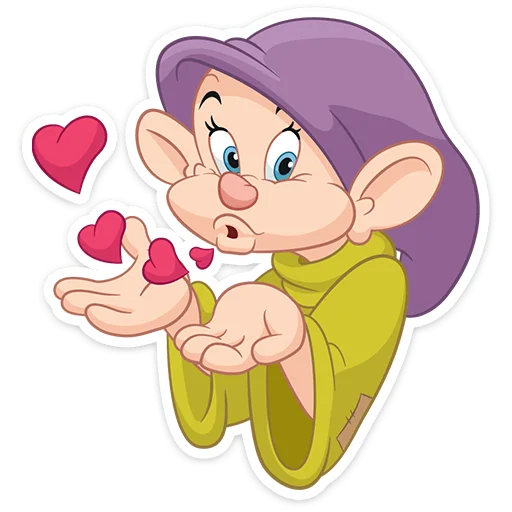 😘 Стикер «Белоснежка и семь гномов» для Telegram