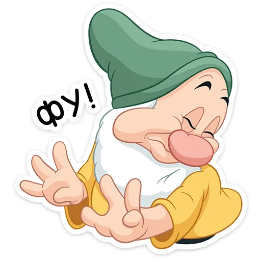 🙅‍♂️ Стикер «Белоснежка и семь гномов» для Telegram