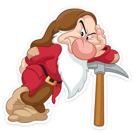 😒 Стикер «Белоснежка и семь гномов» для Telegram