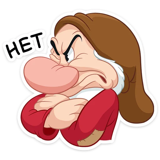 🙄 Стикер «Белоснежка и семь гномов» для Telegram