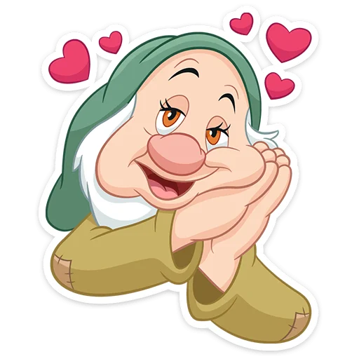 🥰 Стикер «Белоснежка и семь гномов» для Telegram