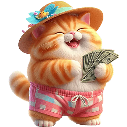 💵 Стикер «Летний котик» для Telegram