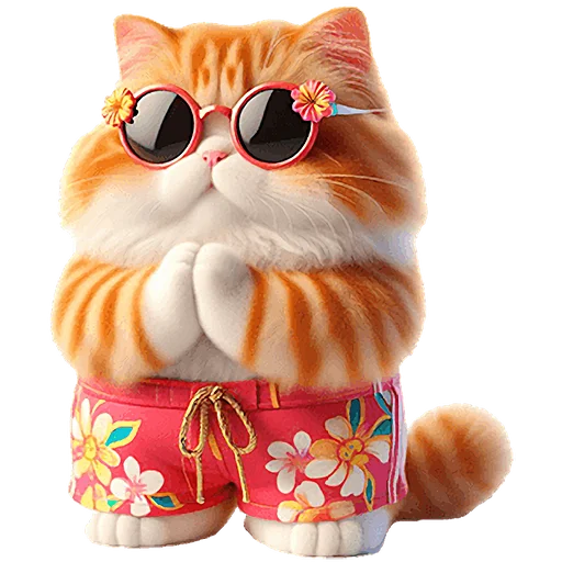😎 Стикер «Летний котик» для Telegram