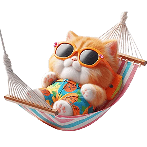 😎 Стикер «Летний котик» для Telegram