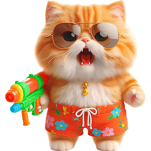 🔫 Стикер «Летний котик» для Telegram