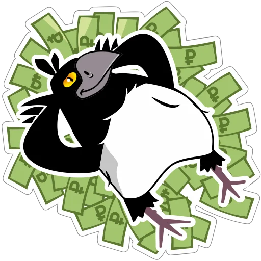 🤑 Стикер «Сорока Глафира» для Telegram