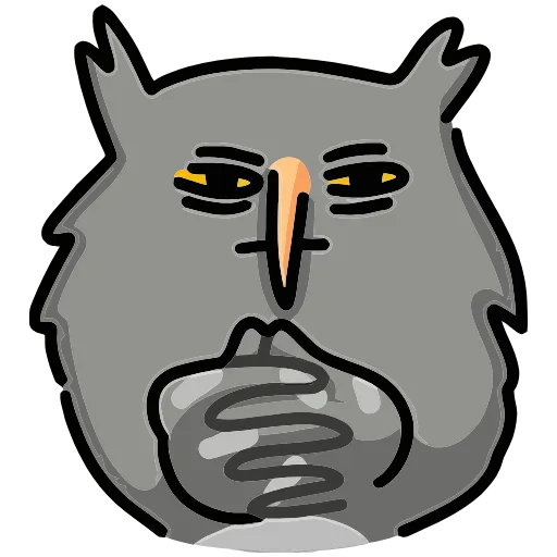 😐 Эмодзи «Сова Вова» для Telegram