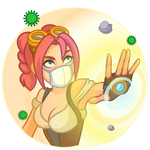 🦠 Стикер «Steamy Julia» для Telegram