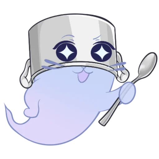 🥄 Стикер «Котопризрак» для Telegram