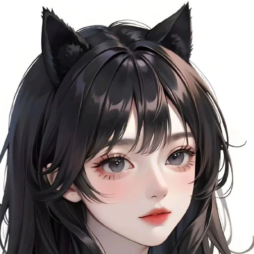 🖤 Стикер «Black (anime chan)» для Telegram
