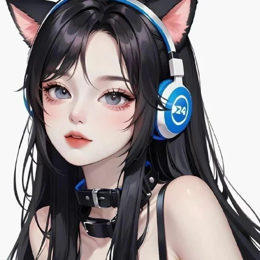 🖤 Стикер «Black (anime chan)» для Telegram