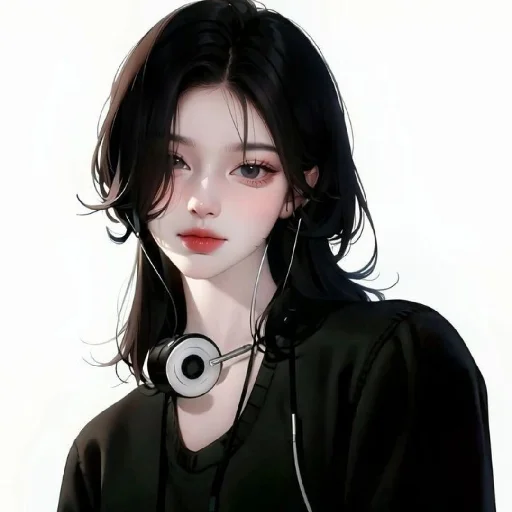 🖤 Стикер «Black (anime chan)» для Telegram