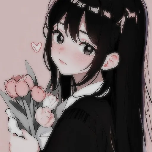 🖤 Стикер «Black (anime chan)» для Telegram