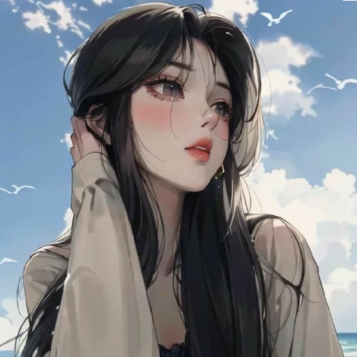🖤 Стикер «Black (anime chan)» для Telegram