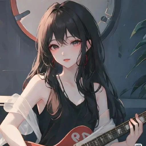 🎸 Стикер «Black (anime chan)» для Telegram