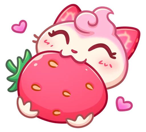 🍓 Стикер «Клубничка Душечка без надписей» для Telegram